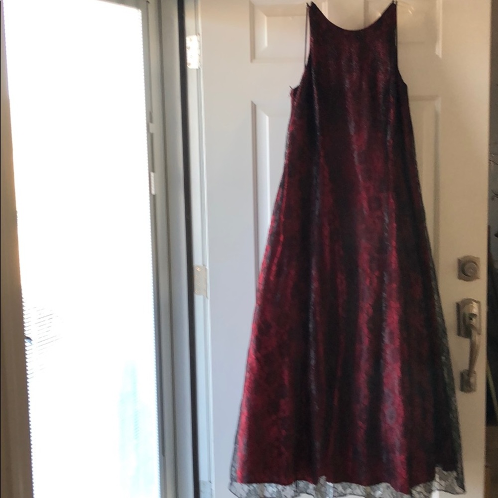 Onyx night size 18 red dress with black lace